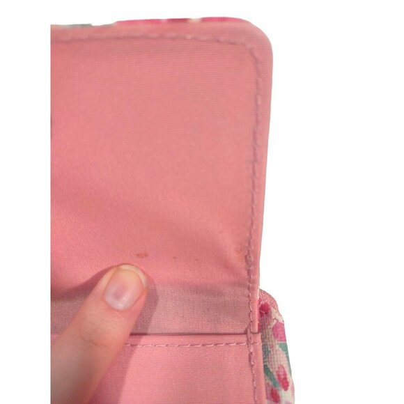 Tahari Floral Trifold Multicolor Pink Blue Red  Zip Wallet - Picture 4 of 7